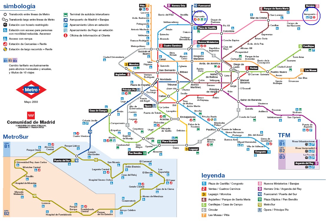 Mapa Metr� Madrid