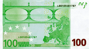 Euro - C�dula de 100 Verso