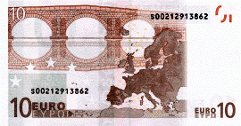 Euro - C�dula de 10 Verso