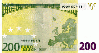 Euro - C�dula de 200 Verso