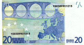 Euro - C�dula de 20 Verso